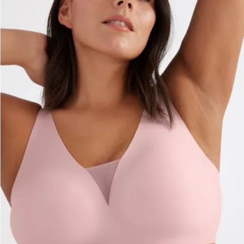 Knix Shadow Mesh T-Shirt Bra XS+ Pink Rose Water